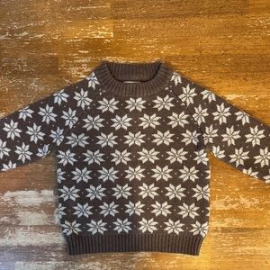 Link Boys Chocolate and Cream Snowflake Crewneck Sweater